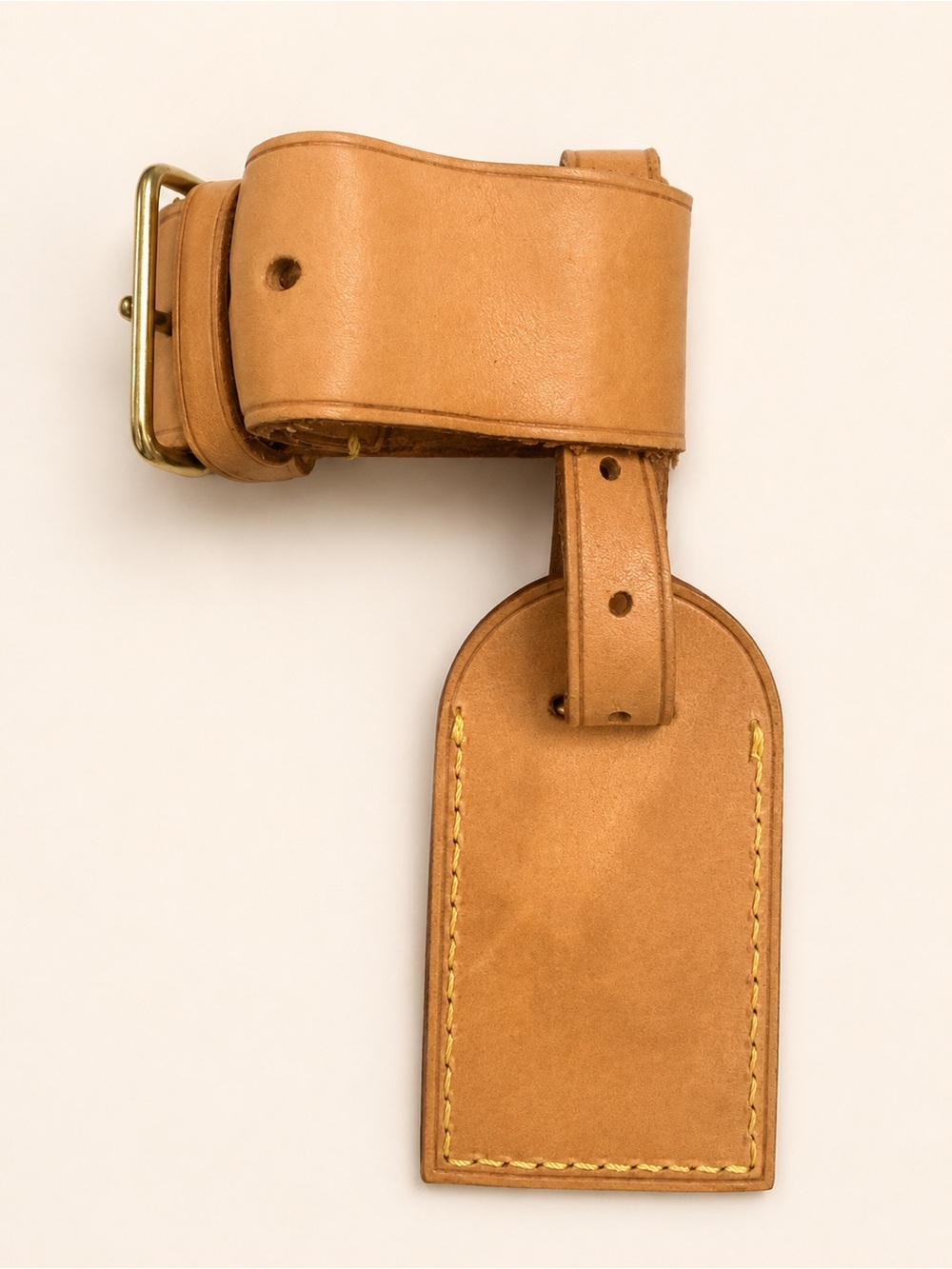Louis Vuitton Vachetta Leather Luggage Tag & Buckle Strap - Picture 2 of 2